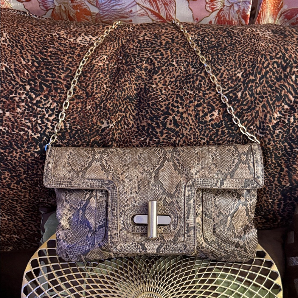Christian Siriano Python Pattern Shoulder Bag wit… - image 1